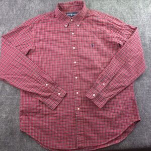 Ralph Lauren Shirt XL Classic Fit Red Check Long Sleeve Button Down Pony Cotton